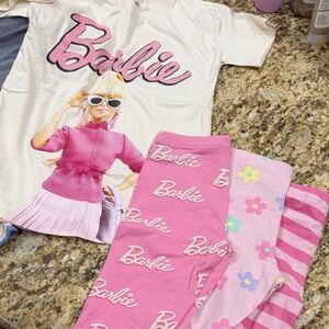 Barbie Kids Set and 2 biker shorts bundle
